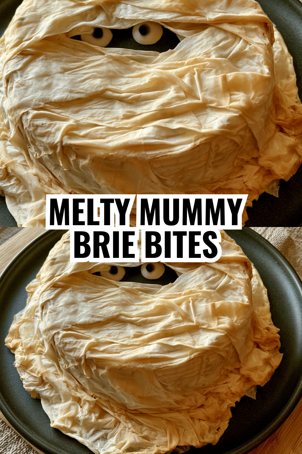 Melty Mummy Brie Bites — Jam-Filled Puff Pastry Wrapped Cheese