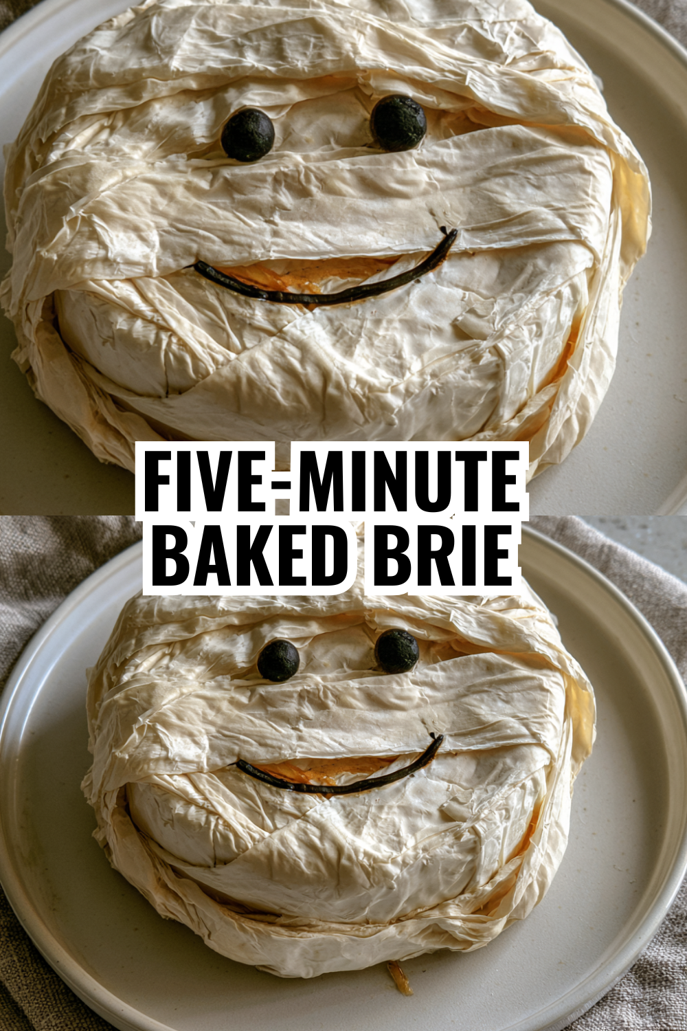 Five-Minute Mummy Baked Brie — Prep-Ahead Halloween Party Appetizer