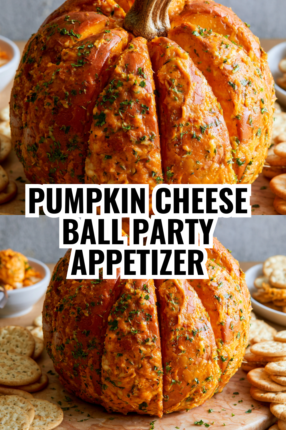 Pumpkin Shaped Cheese Ball — Perfect Halloween Potluck Appetizer