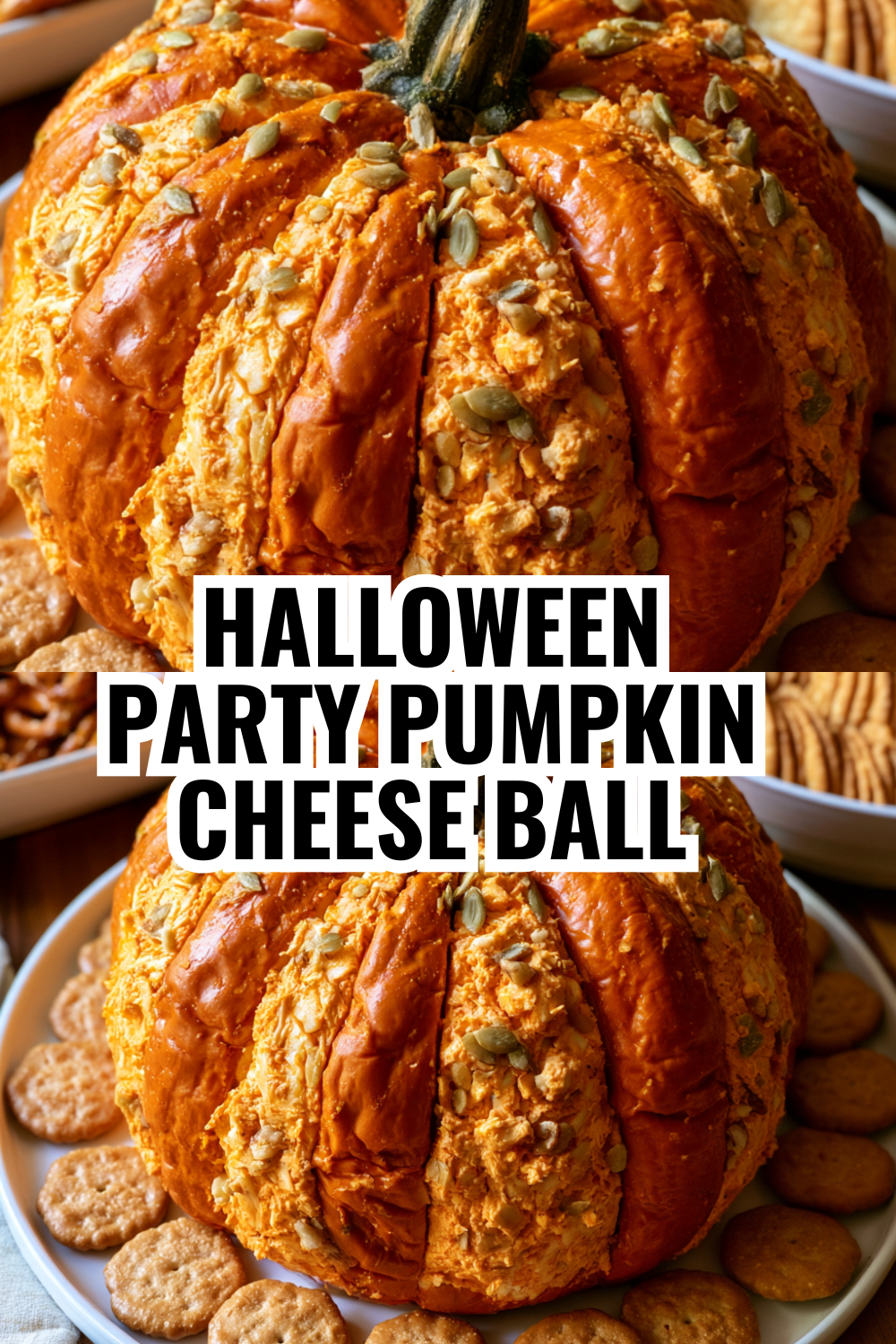 Halloween Entertaining Pumpkin Cheese Ball — Guests Will Go Crazy