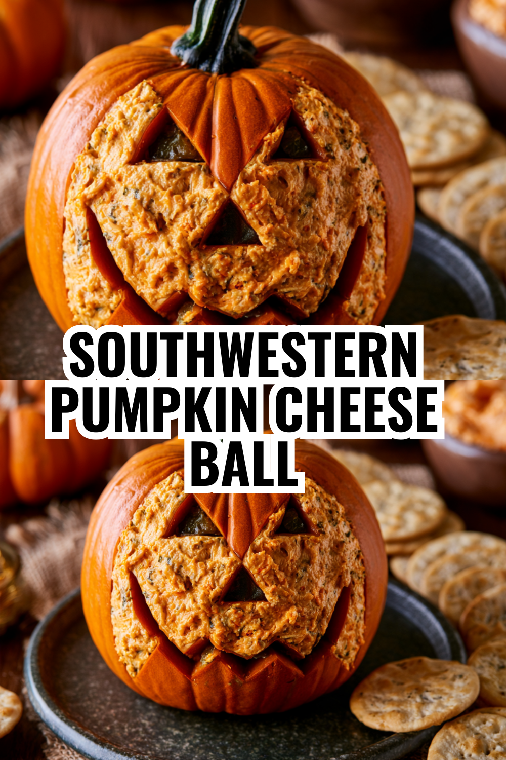 Southwestern Ranch Pumpkin Shaped Cheese Ball for Fall Gatherings