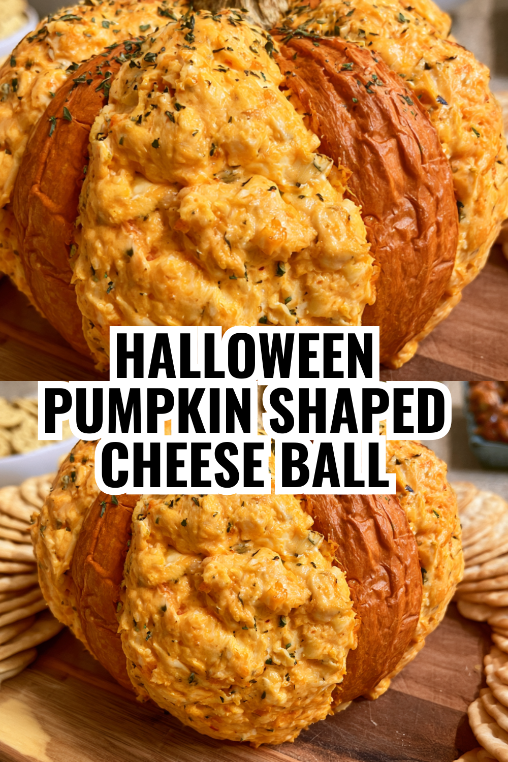 Easy Halloween Pumpkin Cheese Ball Your Guests Will Love