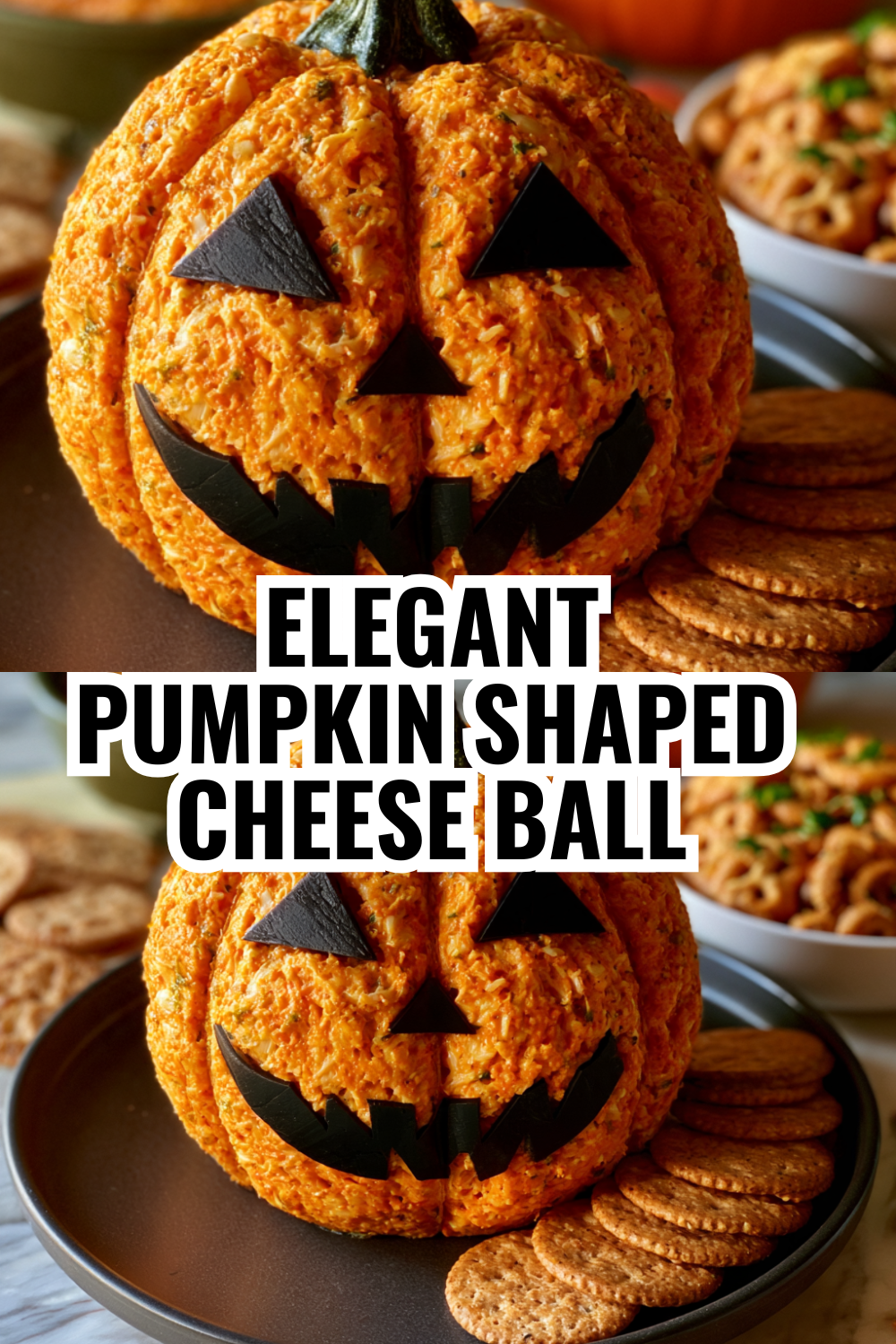 Elegant Pumpkin Shaped Cheese Ball for Holiday Dinner Parties