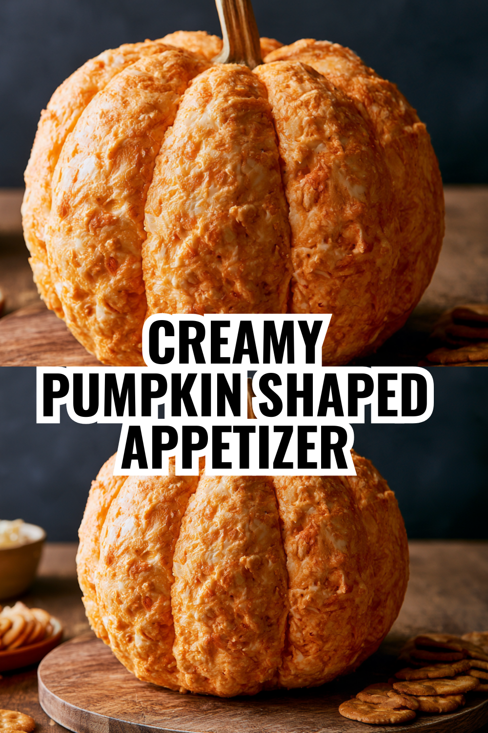 Festive Pumpkin Shaped Cheese Ball for Holiday Gatherings