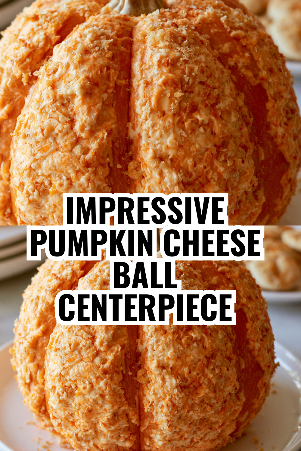 Halloween Party Pumpkin Shaped Cheese Ball (No-Bake & Easy!)
