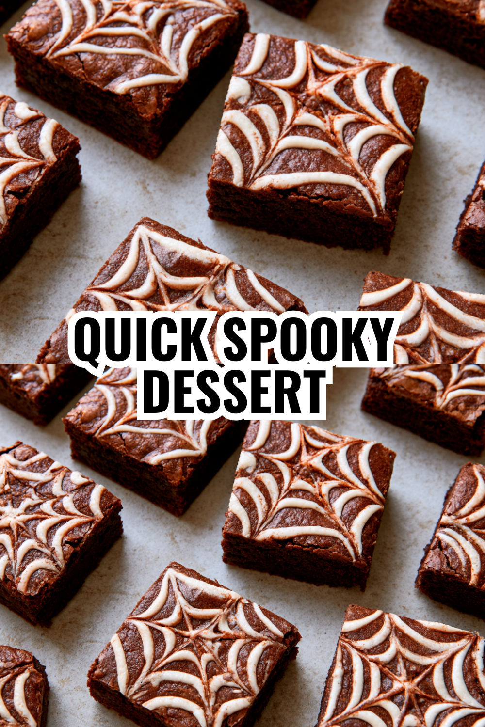 Fudgy Chocolate Brownies With Spiderweb Topping — Perfect for Halloween Gatherings and Celebrations