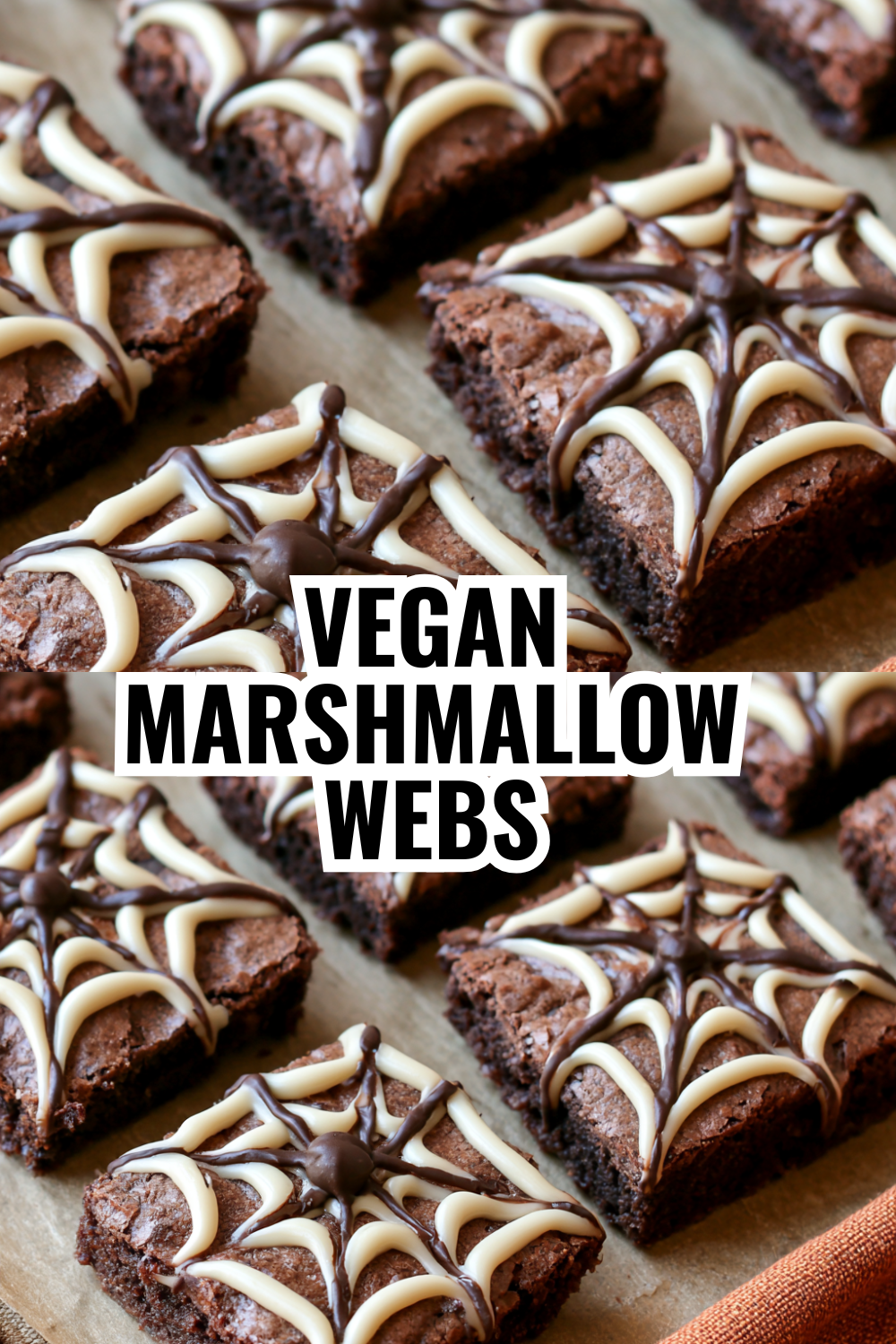 Vegan Marshmallow Spider Webs — Dairy-Free Halloween Brownies That Taste Indulgent and Rich