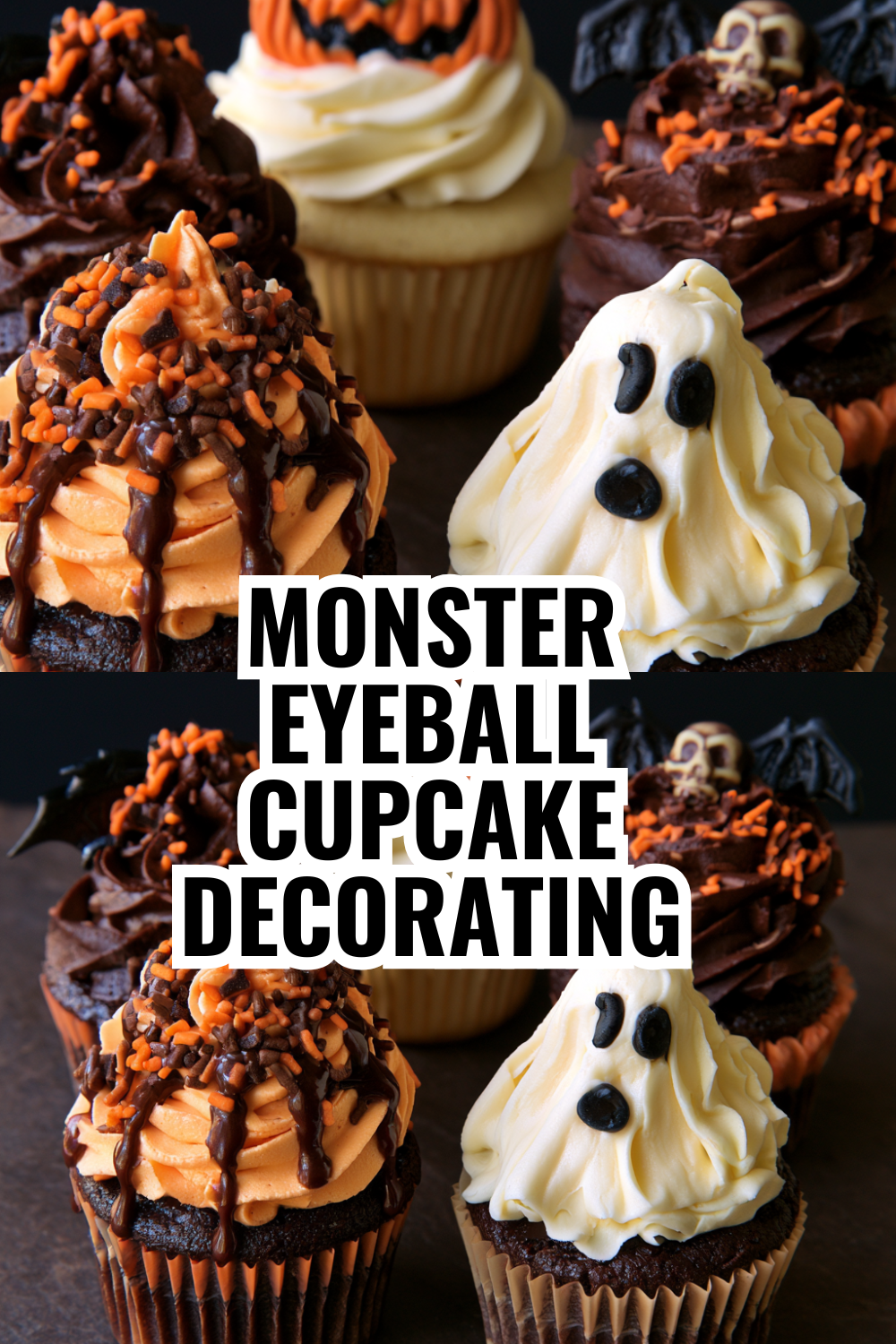 Monster Eyeball Cupcakes — Realistic Candy Eyes & Red Icing Effect