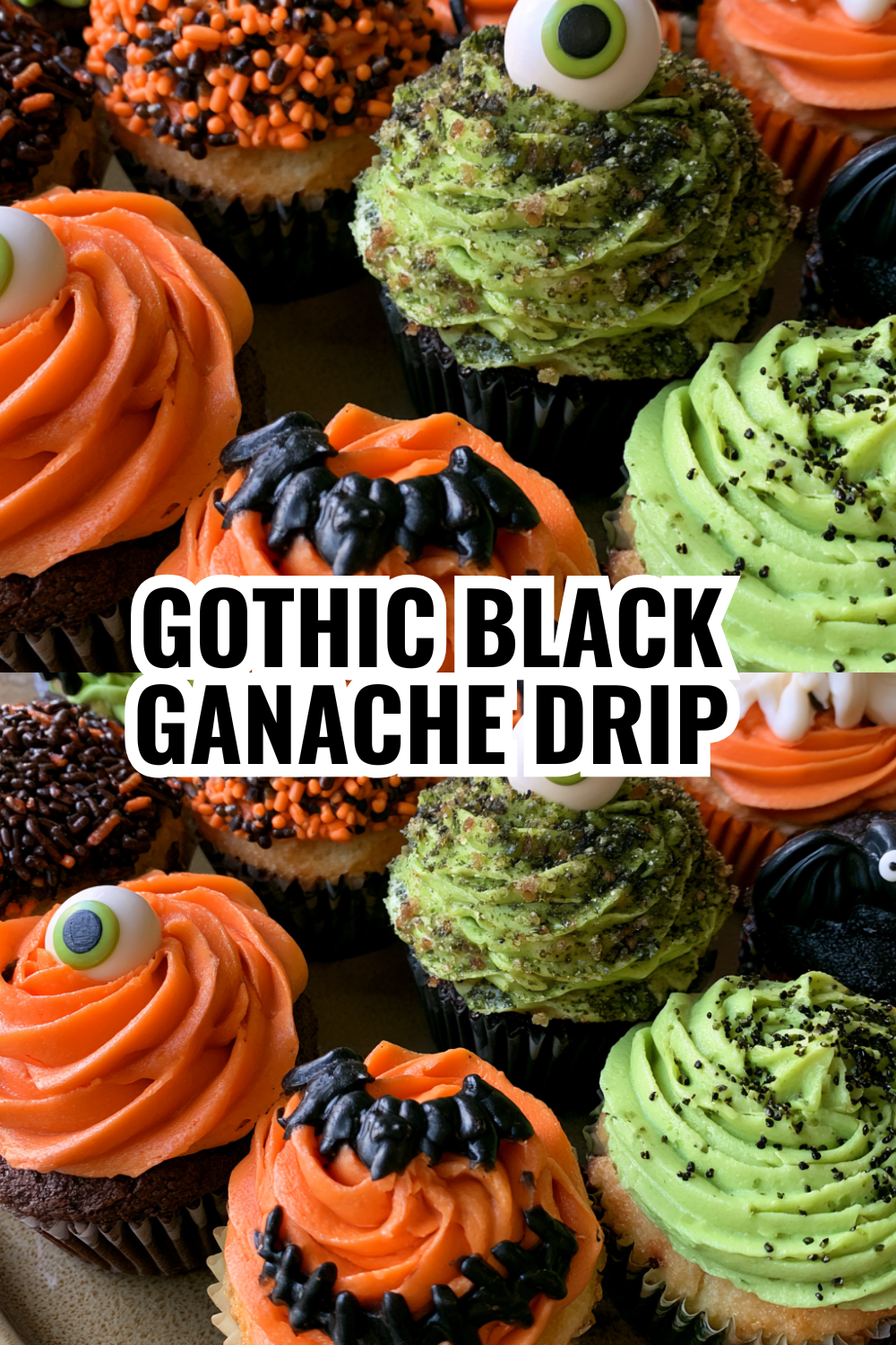 Gothic Black Ganache Drip Cupcakes — Halloween Aesthetic Perfection