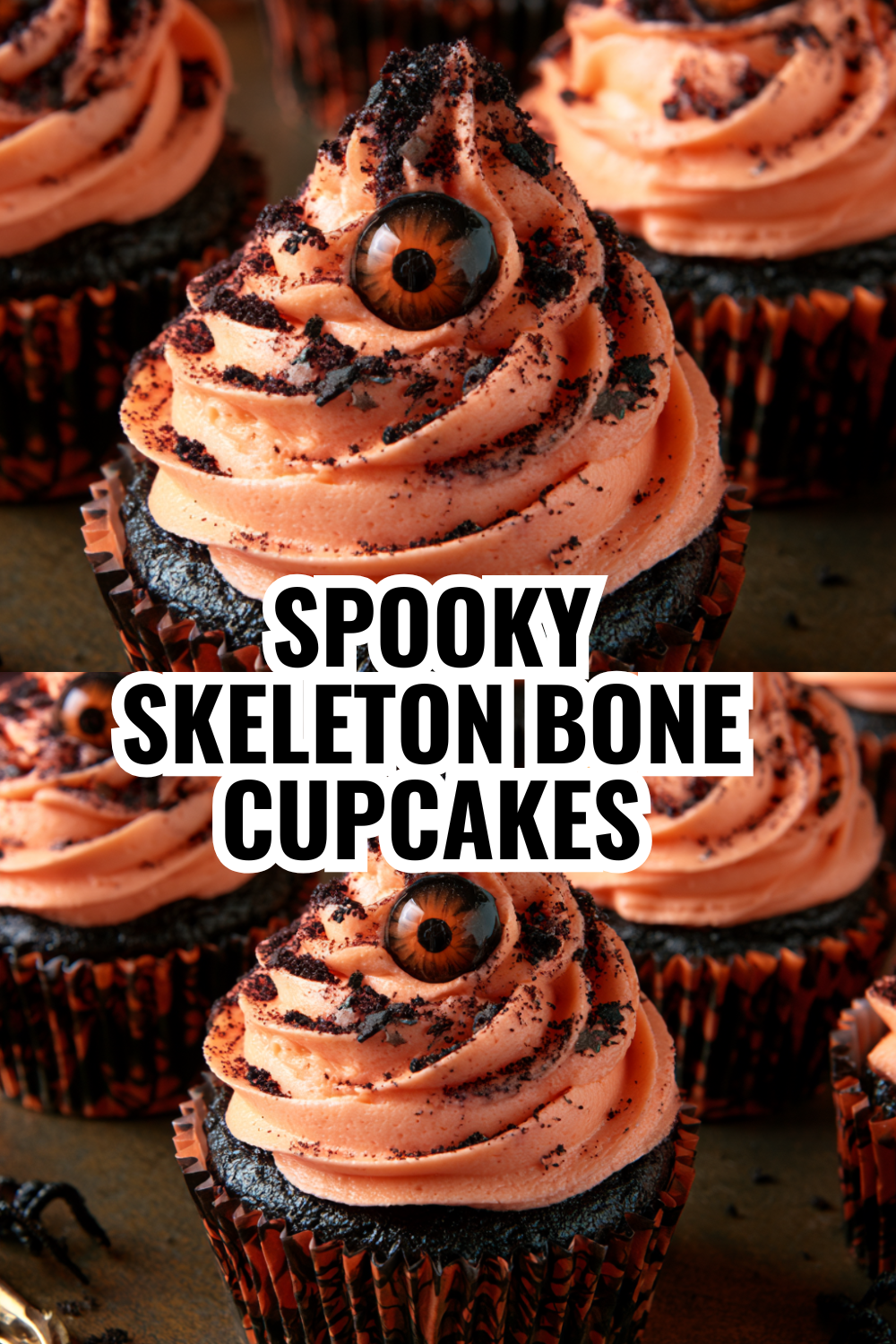 Spooky Skeleton Bone Cupcakes — Easy White Frosting Decorating Idea
