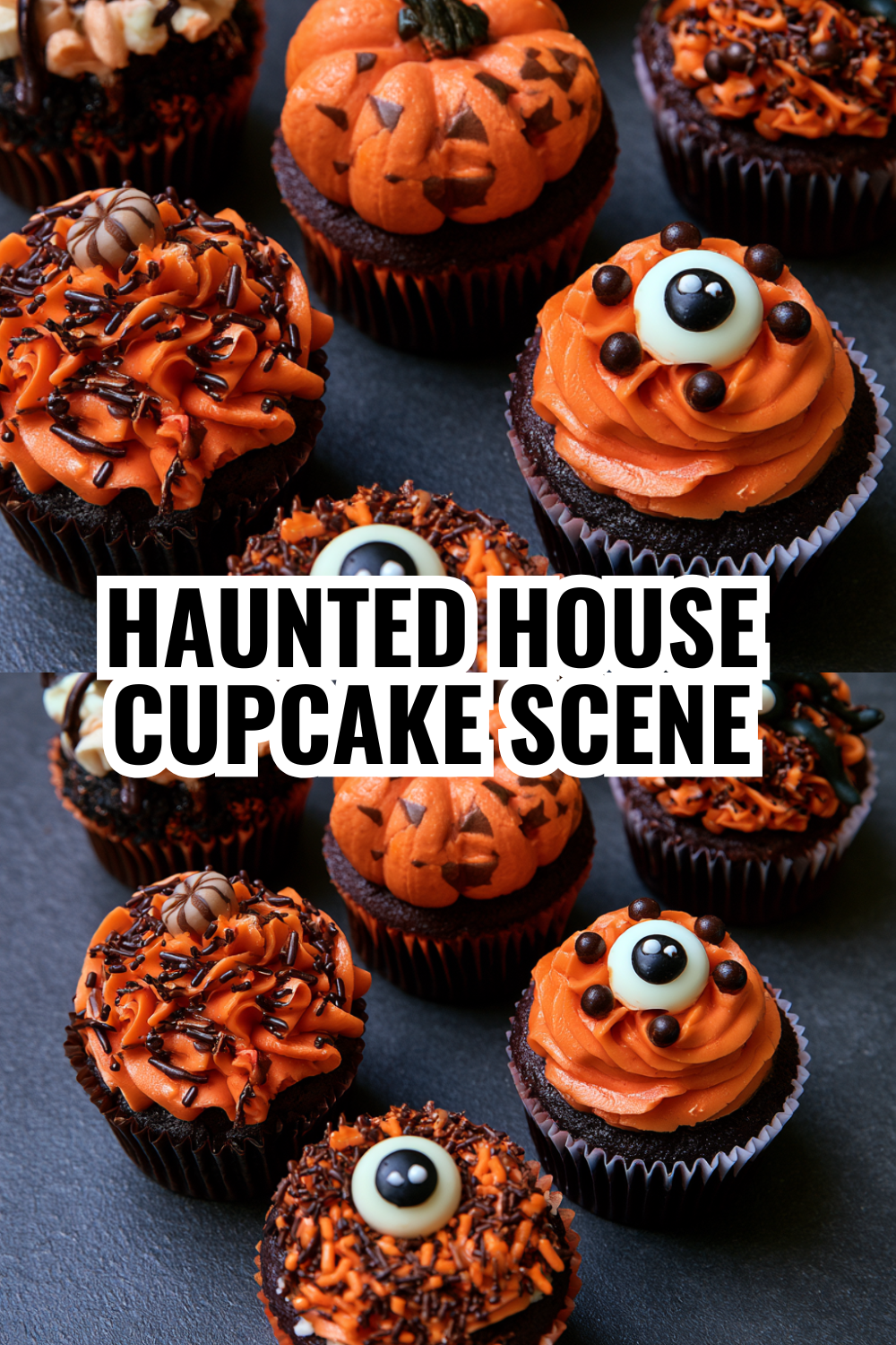 Haunted House Cupcake Scene — Interactive Halloween Dessert Table