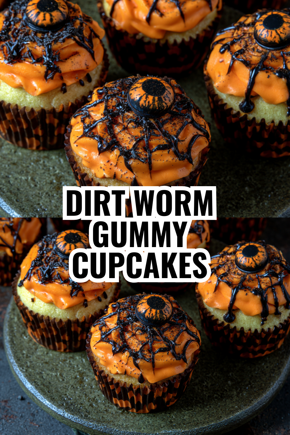 Dirt and Worm Gummy Cupcakes — Kids' Favorite Creepy Halloween Treat