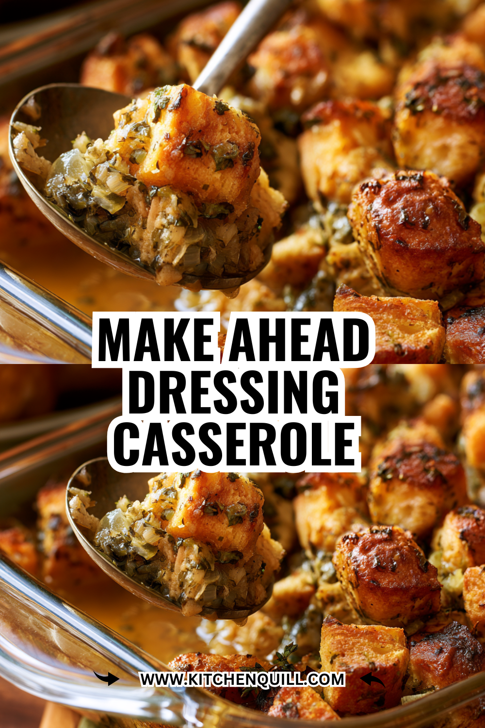 Make Ahead Dressing Casserole (Prepare Days Early, Bake Day-Of)