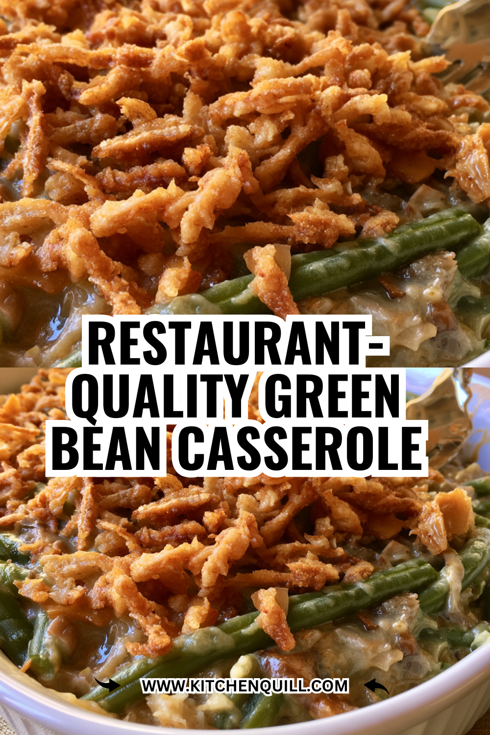 Restaurant-Quality Green Bean Casserole with Fresh Mushrooms & Crispy Onions