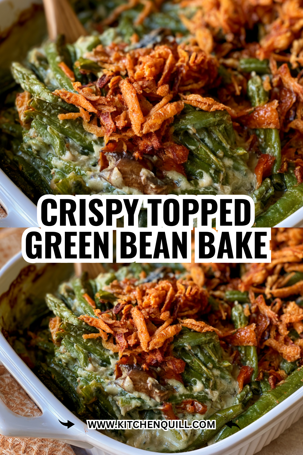 Cheesy Green Bean Casserole with Bacon (Holiday Side Dish Perfection)