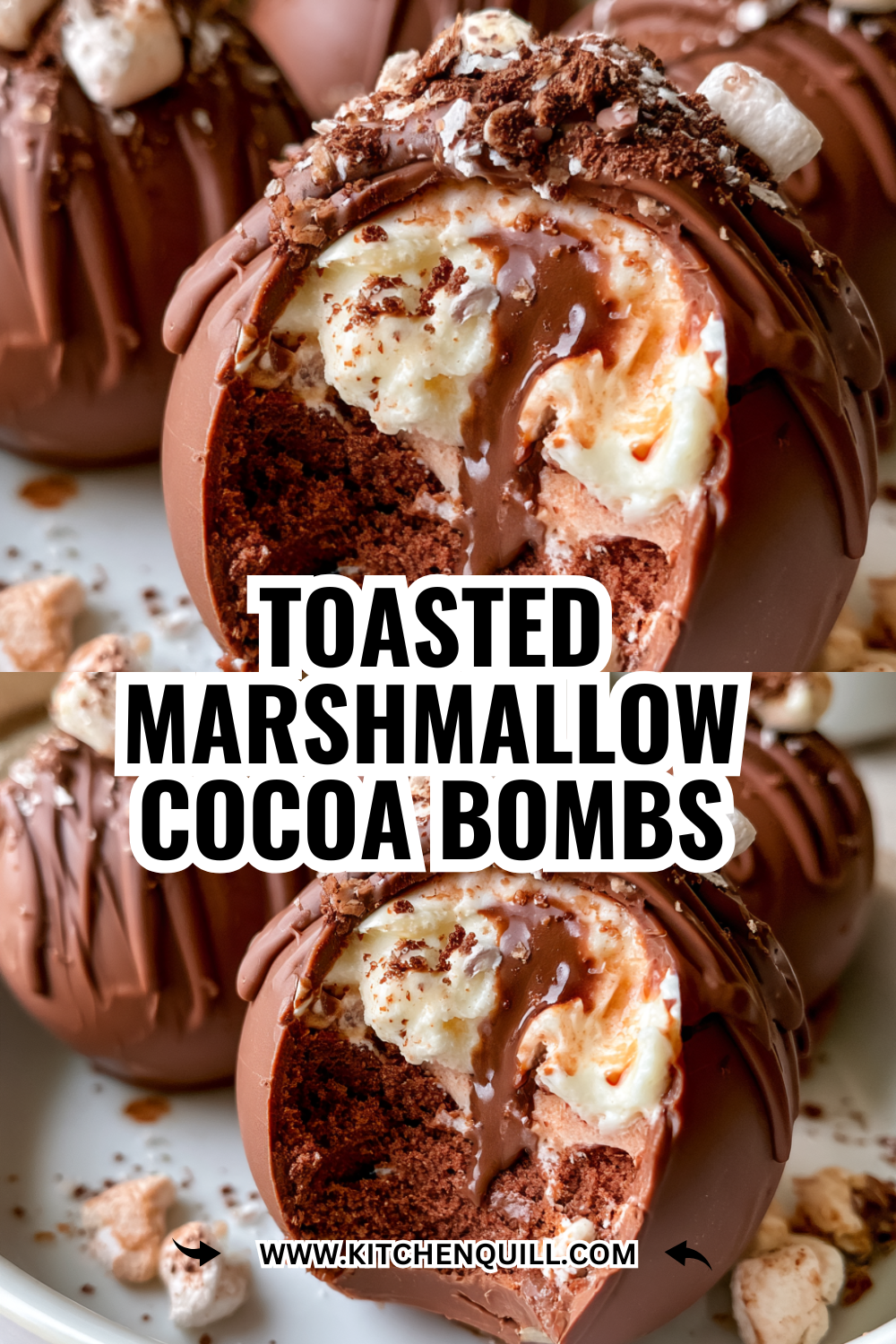 Toasted Marshmallow Hot Cocoa Bomb Cups — Campfire Flavor