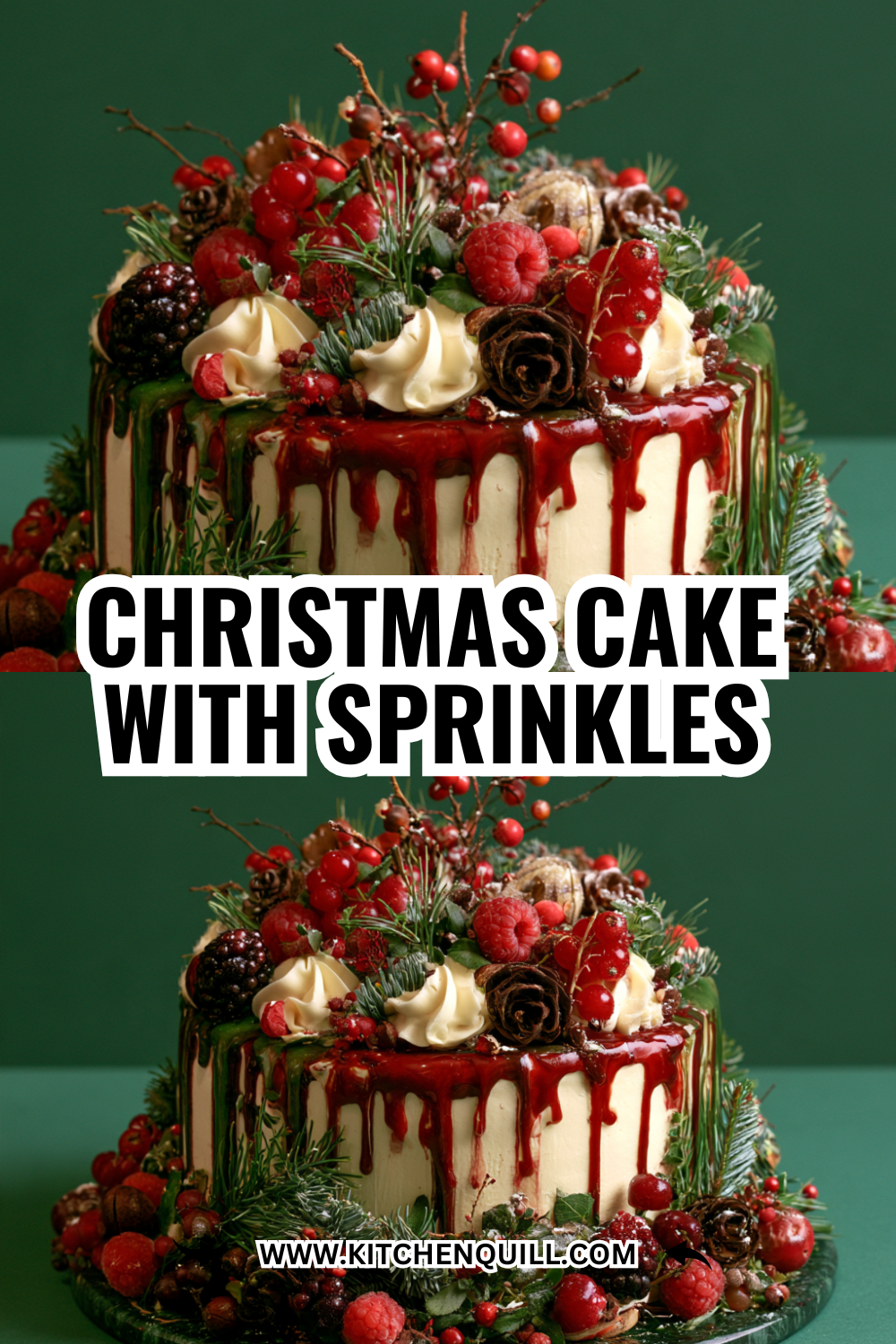 Christmas Cake With Sprinkles and Fondant Details