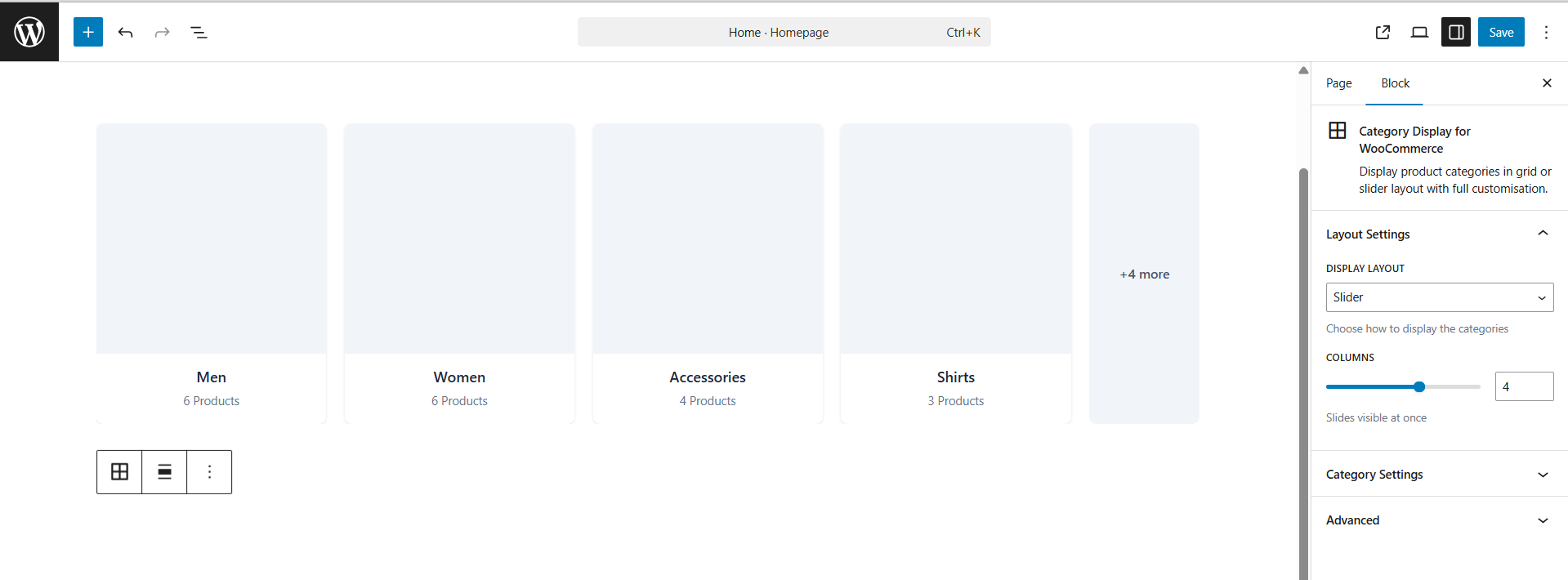 Editor Slider