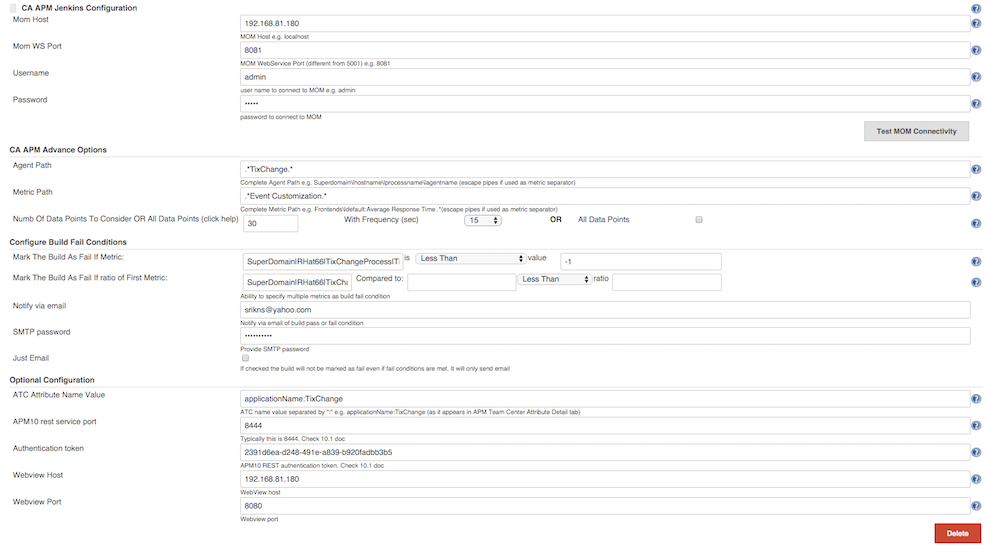 CA APM Jenkins plugin