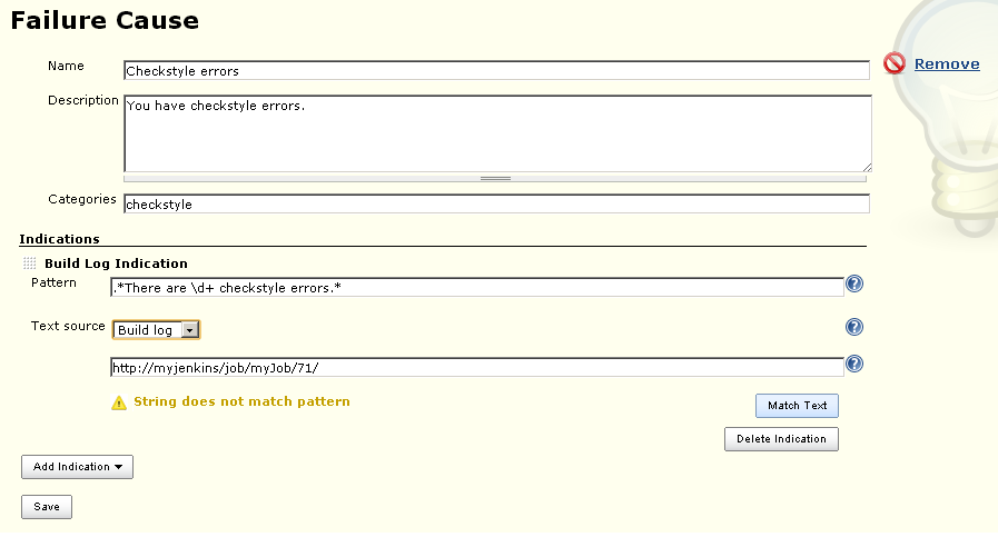 Adding new failure causes and indications to the knowledge base.