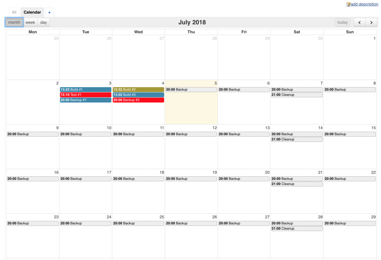 Jenkins Calendar View Plugin