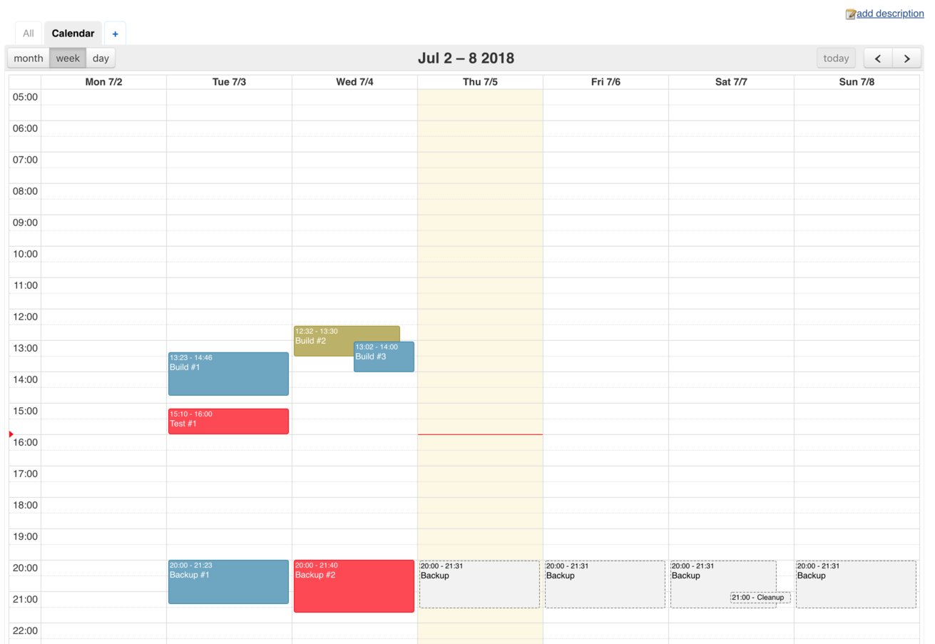 Jenkins Calendar View Plugin