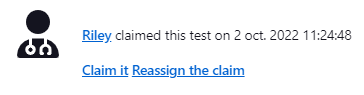 The claim info for a test