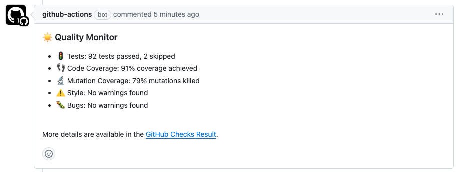 Quality Monitor GitHub Action