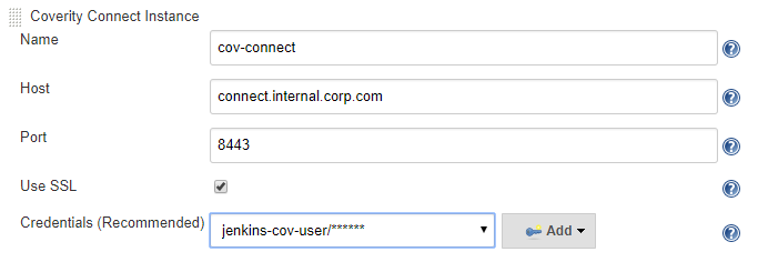Screenshot of Coverity Connect Configuration