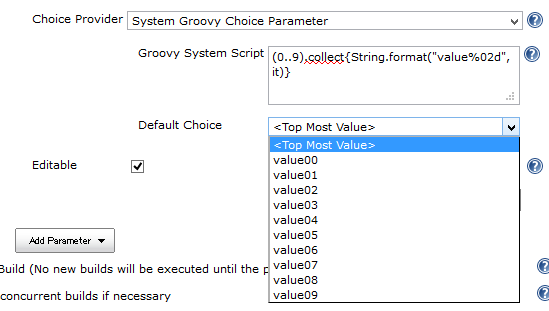 System Groovy Choice Parameter