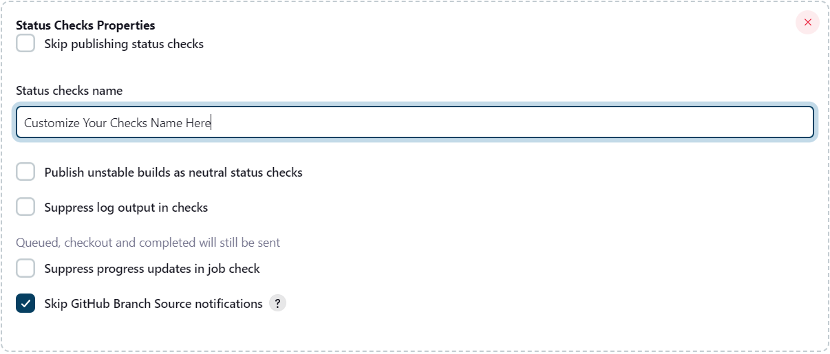 Status Checks Properties