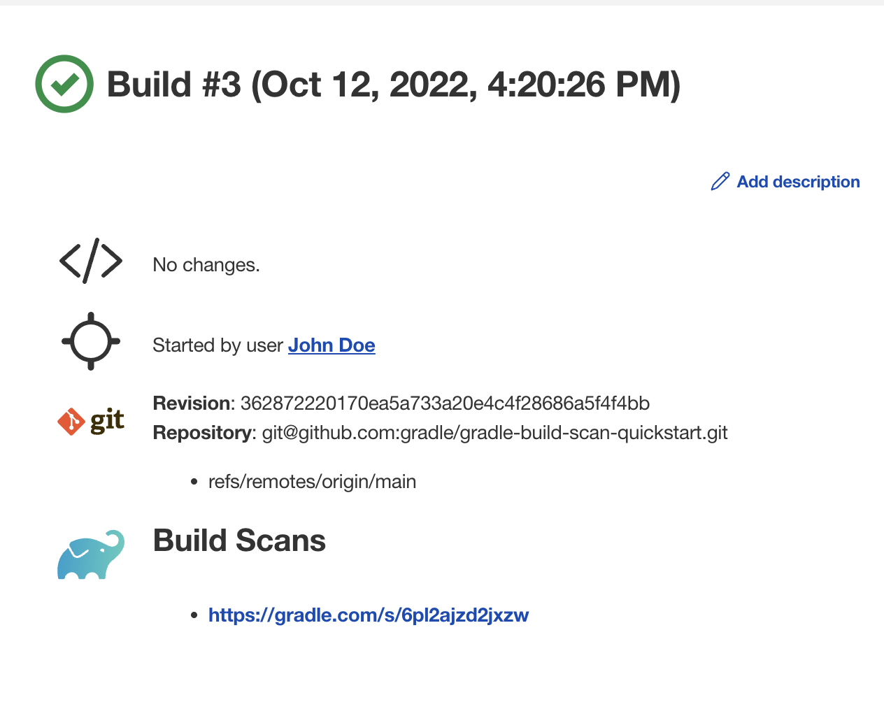 Build Scan link
