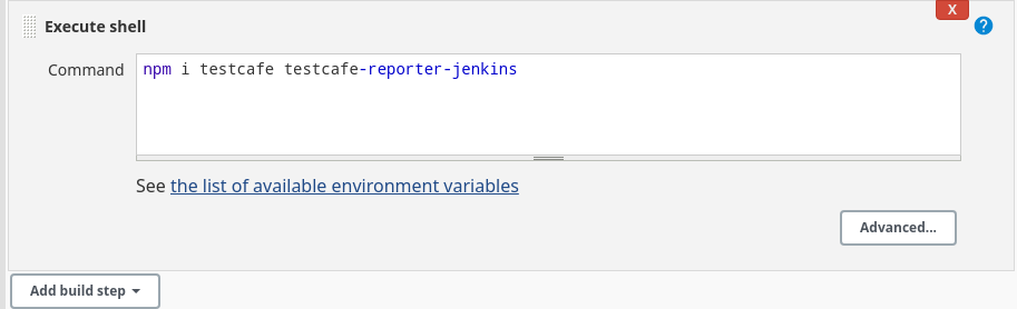 Install the TestCafe Jenkins reporter