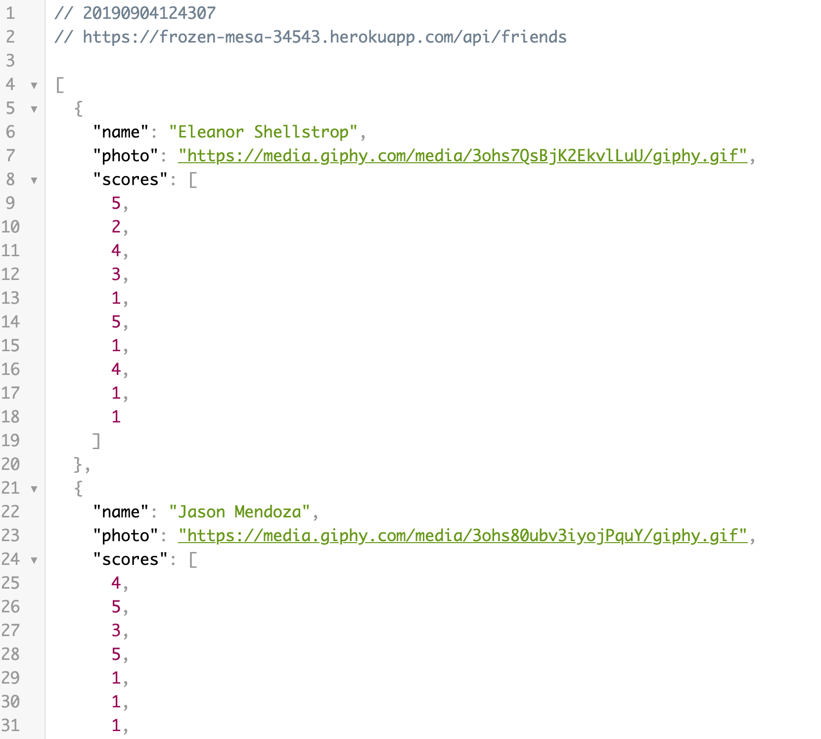 'Good Place' character data stored in JSON format