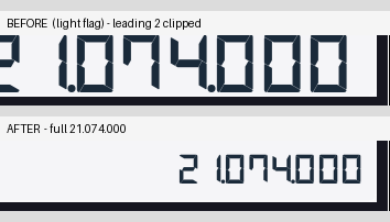 VfoWidget light before/after