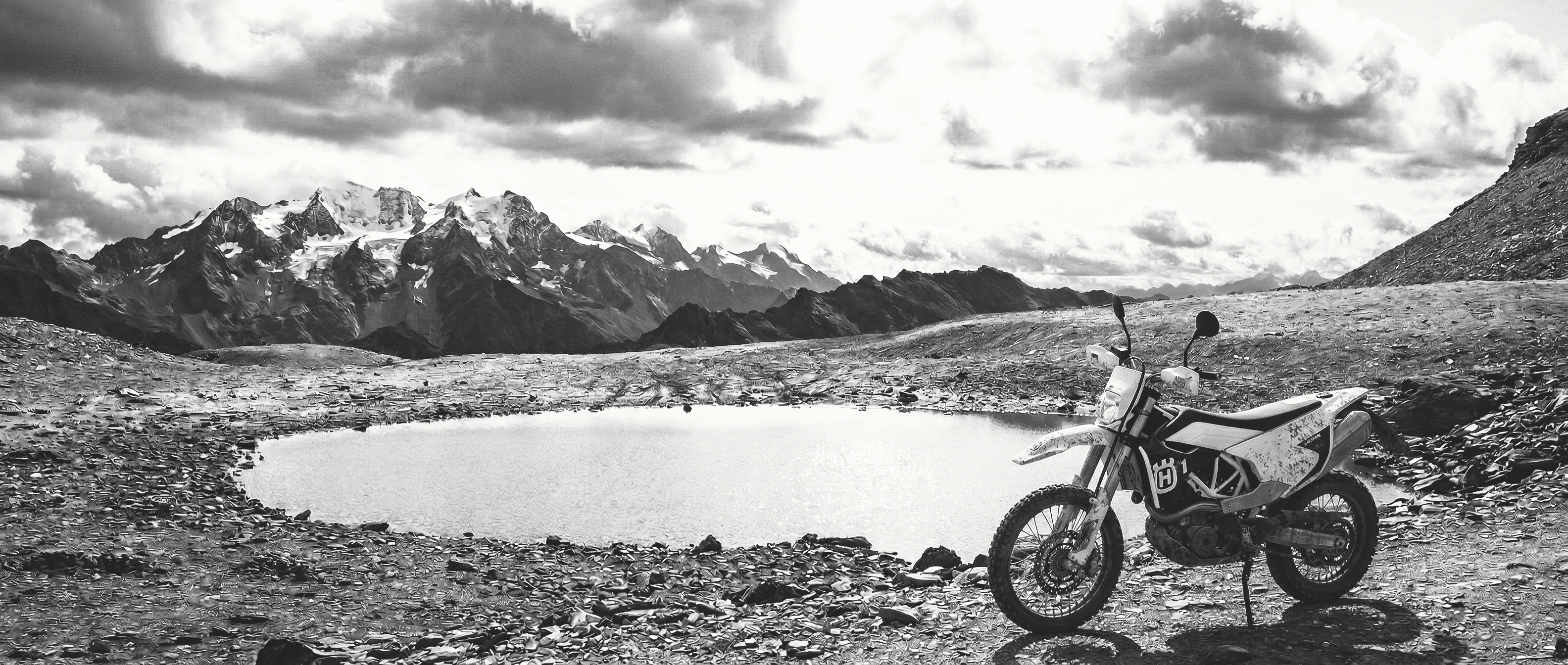 Adventure Motorcycle in Mountains