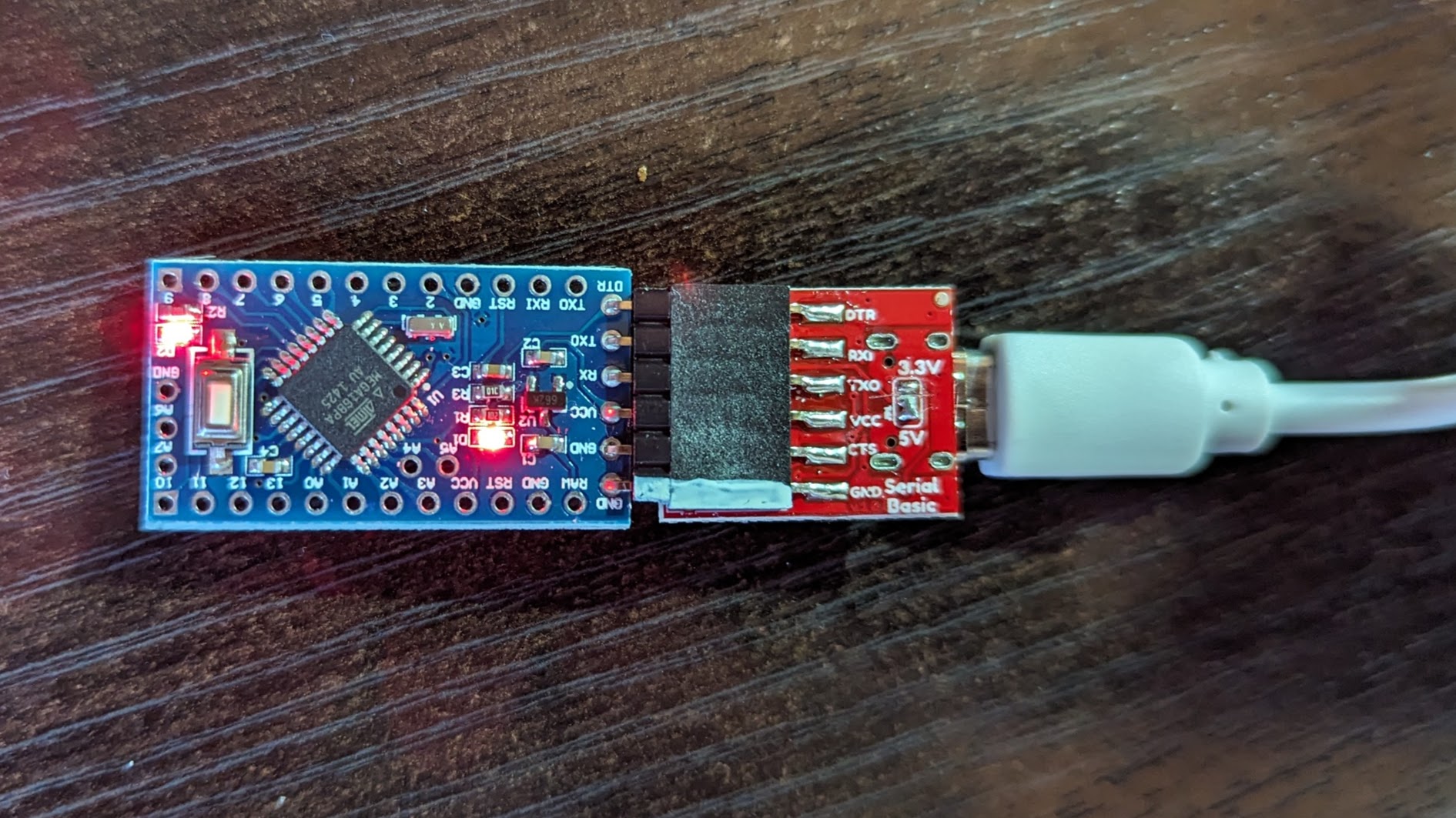 pro mini with usb serial adapter