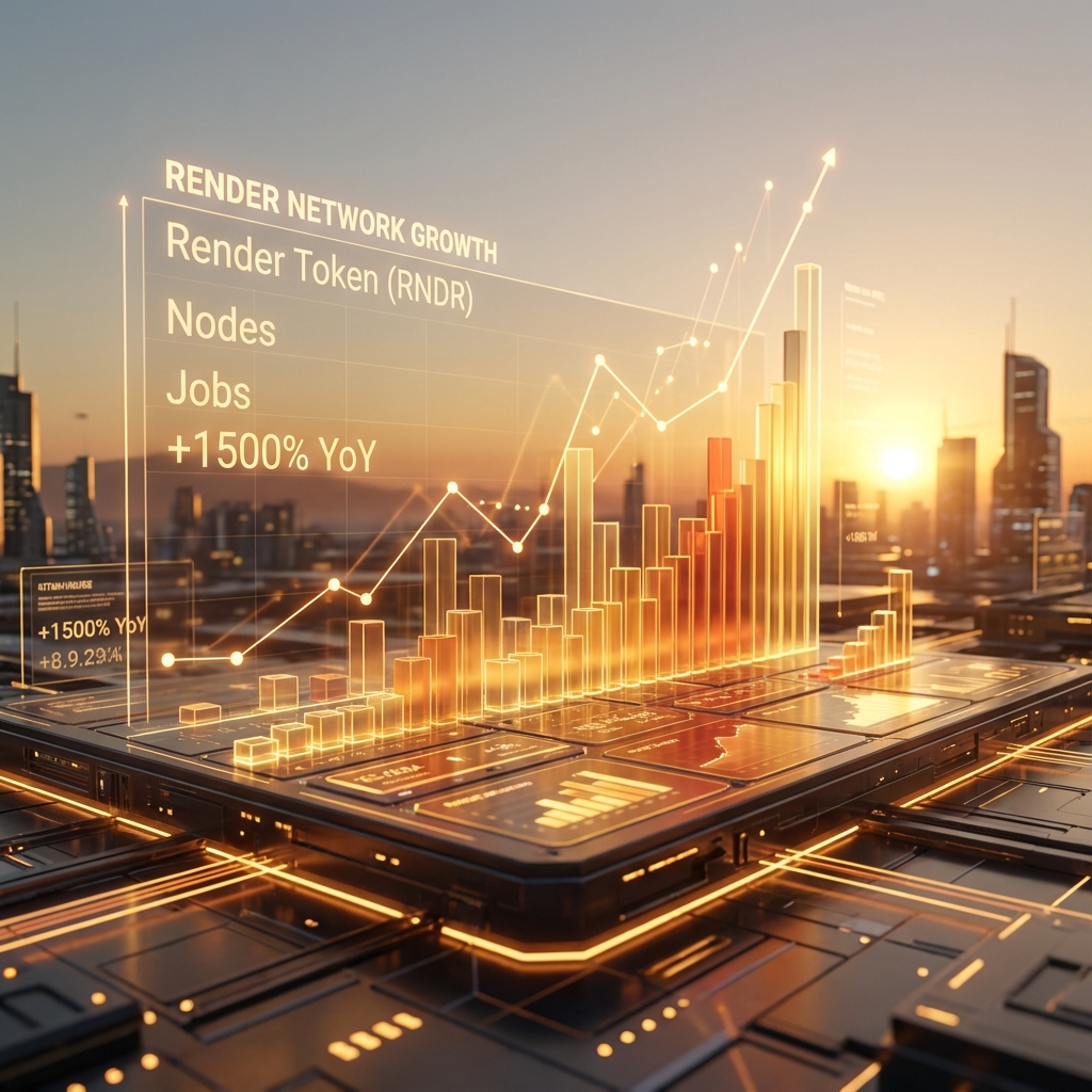 RNDR의 폭발적 성장을 보여주는 주요 지표 비교 차트