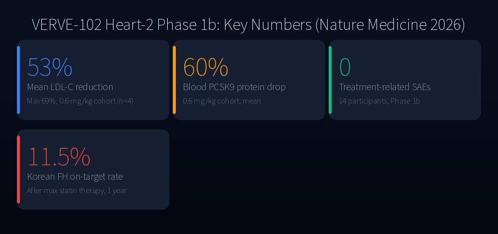 VERVE-102 Heart-2 Phase 1b key numbers