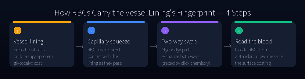 How RBCs carry the vessel lining's fingerprint