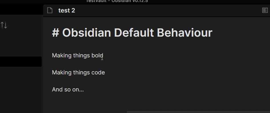 Default formatting