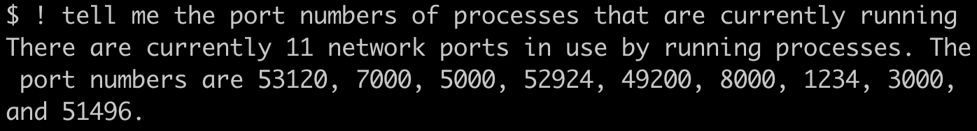 Port numbers of processes english