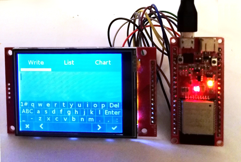 Example GUI with LittlevGL on ESP32