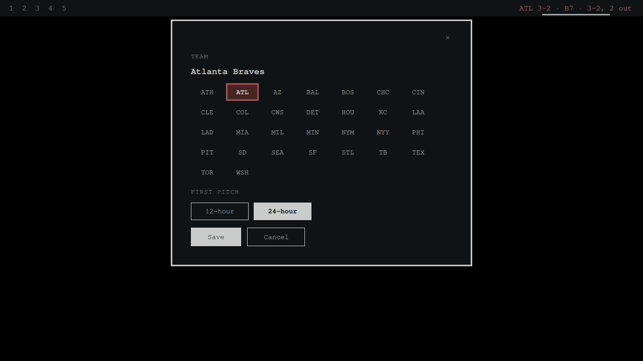 MLB Booth plugin interface