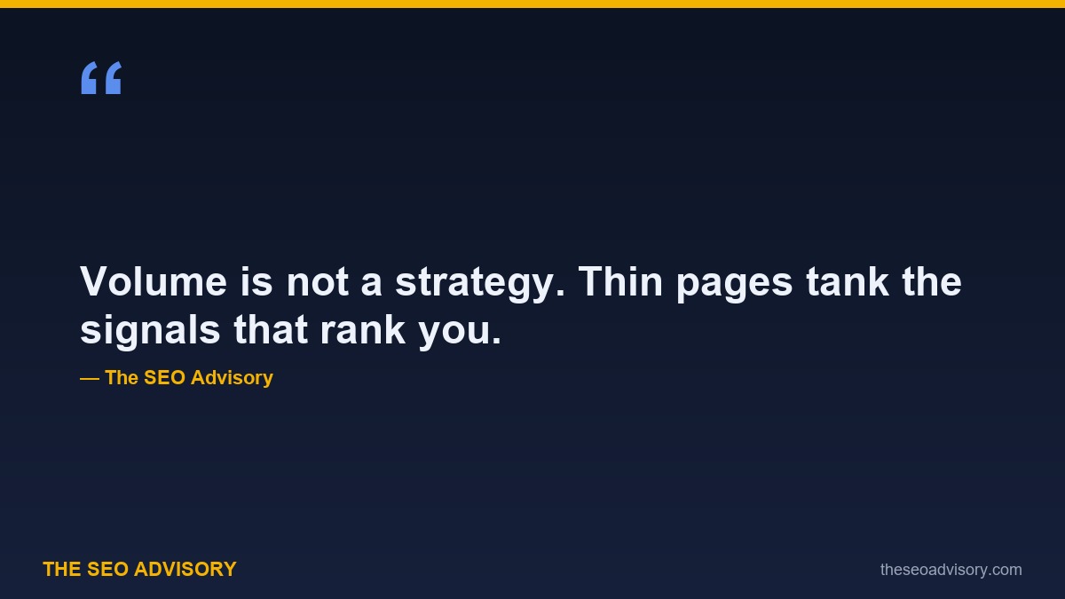Thin pages tank ranking signals