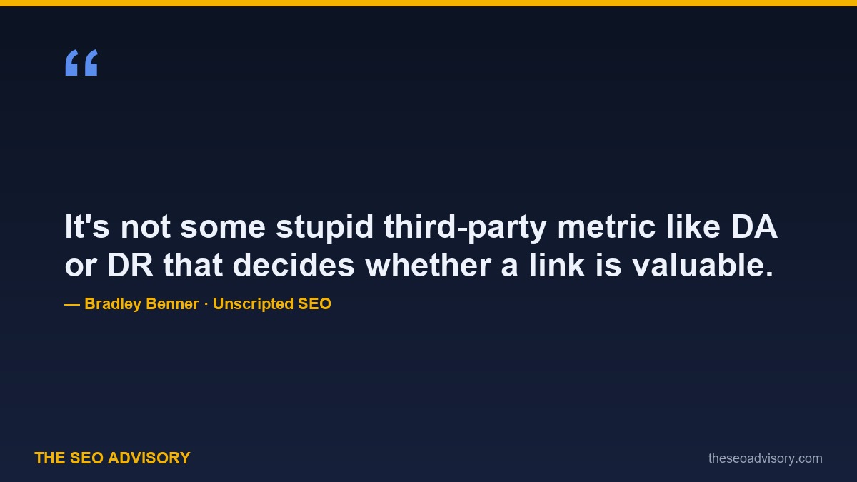 Bradley Benner on link metrics