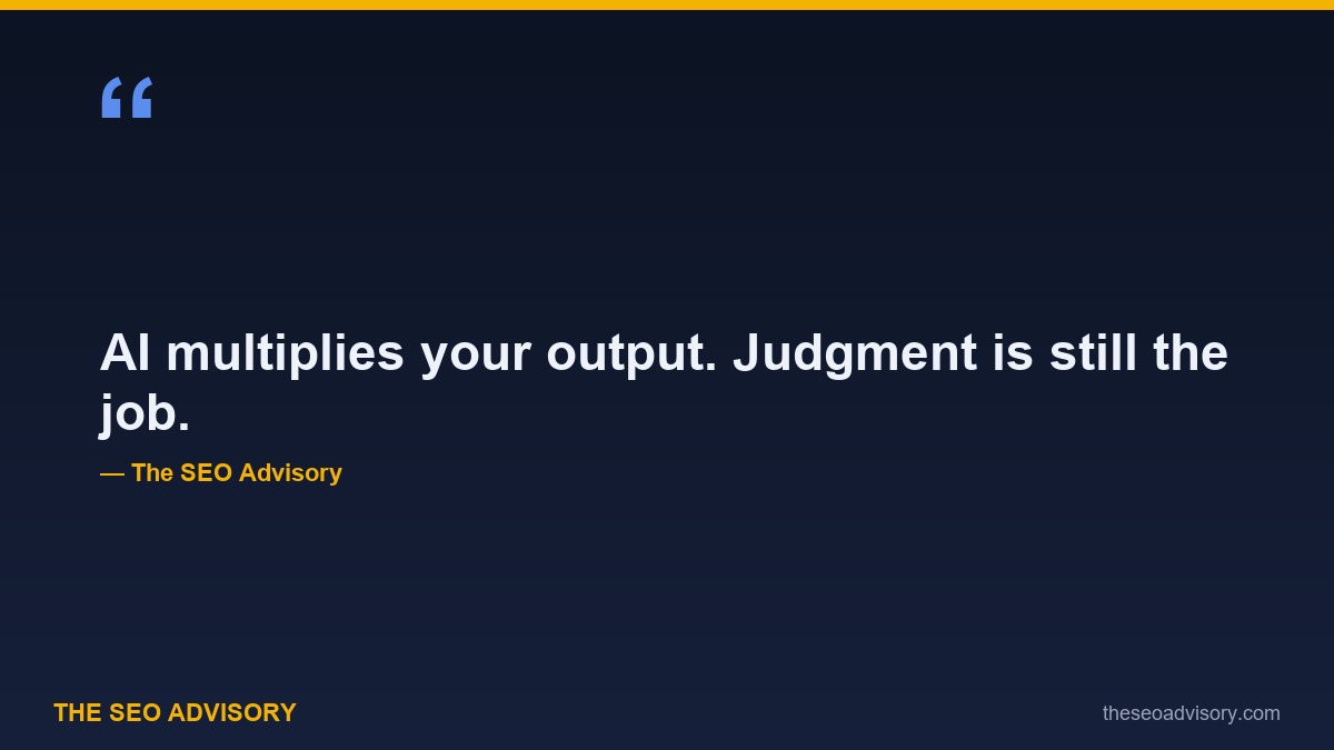 Judgment is still the job