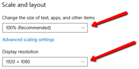 Display settings