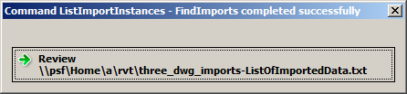 ListImportInstances task dialogue with command link