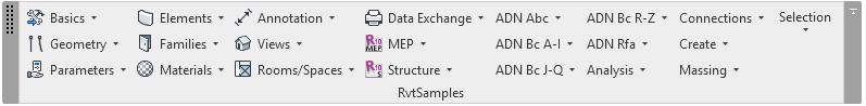 RvtSamples ribbon panel